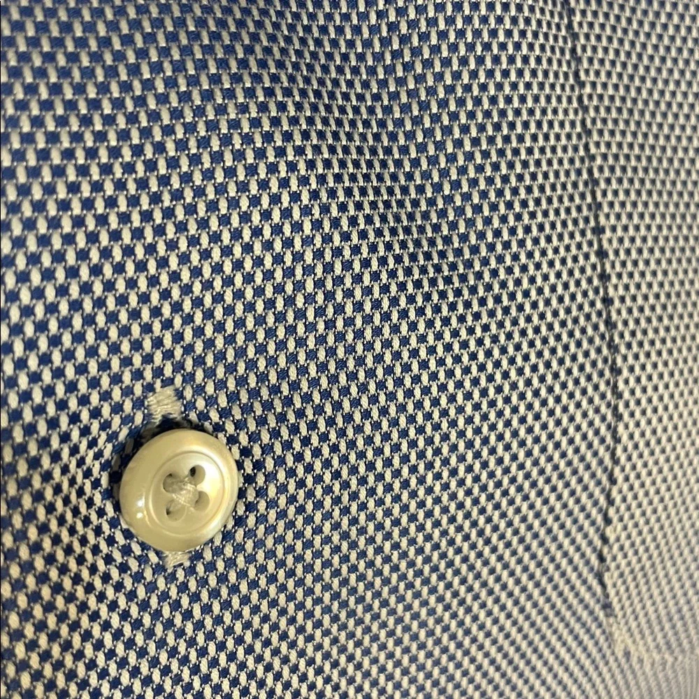 Men's Peter Millar Blue Textured Cotton Dress Shirt Size XL